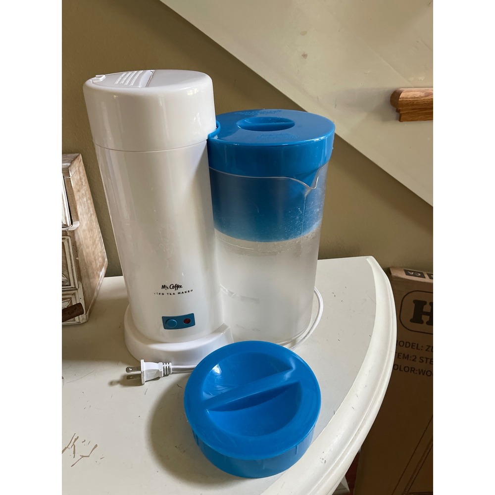 Mr. Coffee 2 Qt Iced Tea Maker White Blue Electric Tea Brewer Machine Tested